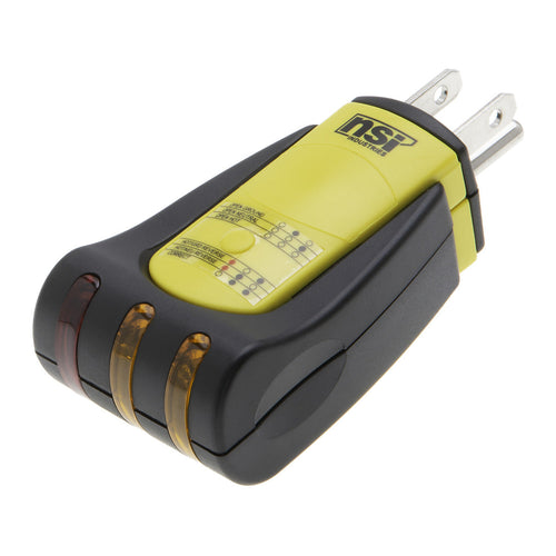 NSI Industries TES-122 Receptacle Analyzer Tester, Electrical Junction Box Wiring Analyzer