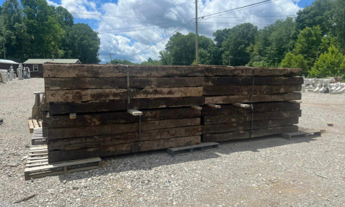 Stacked railroad ties