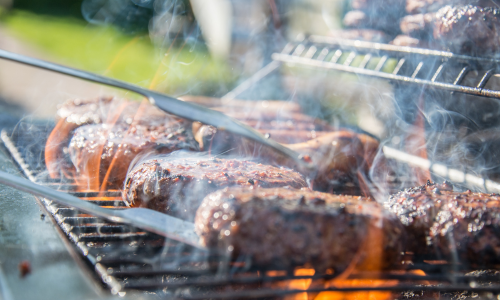Burgers on a grill