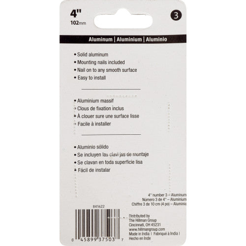 Hillman Nail-On House Number 3 Aluminum